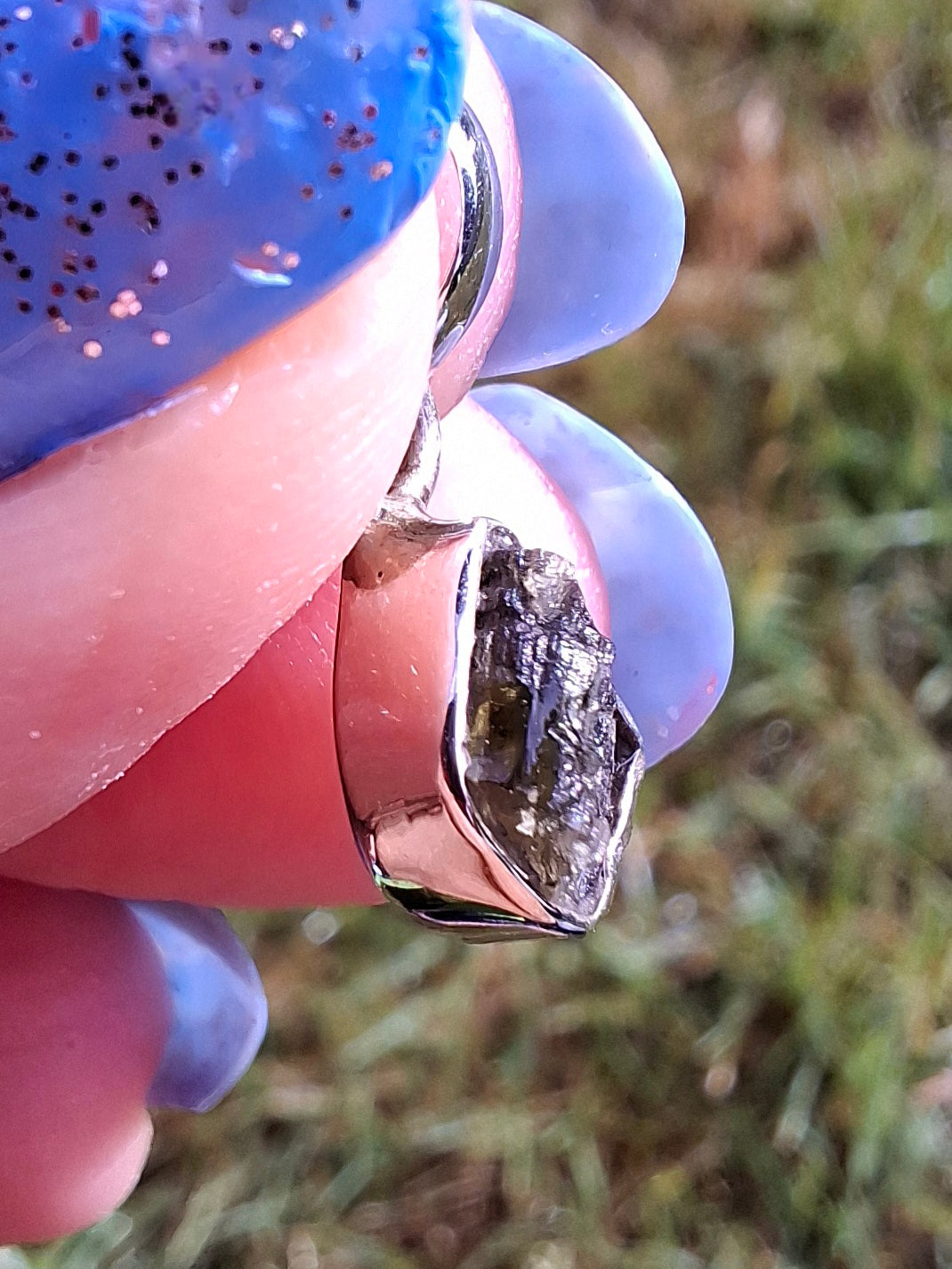 Moldavite Pendant, 925 Silver, Tektite (Ref: P29)