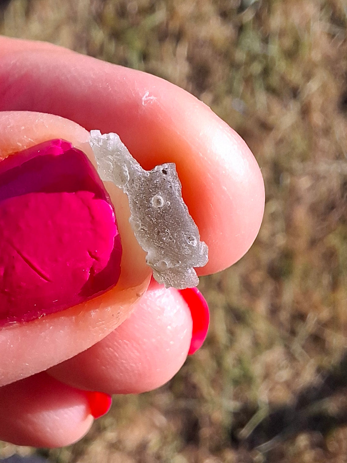 Moldavite Piece, SNOWFLAKE, FROSTED, BRUSNA, 0.32g, Tektite (Ref: 1505)