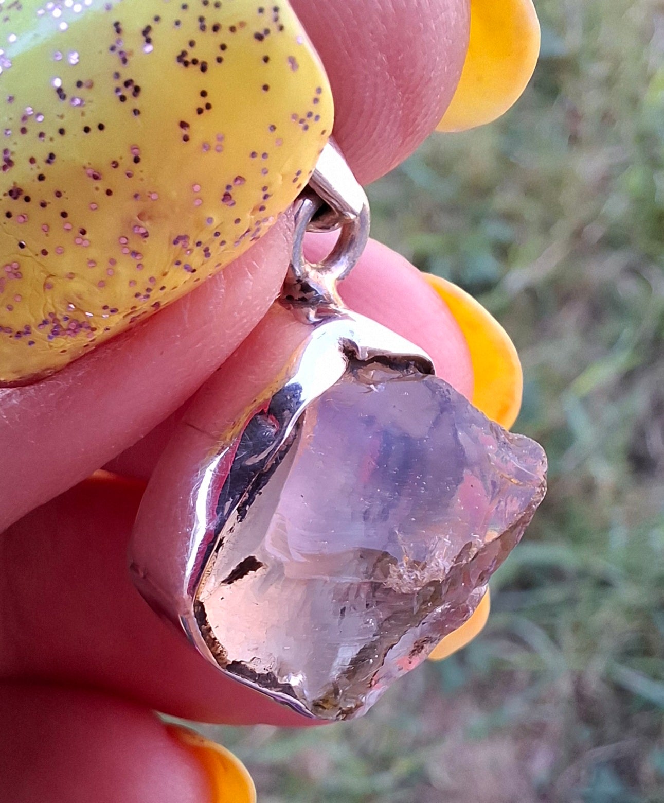 Libyan Desert Glass Pendant, 925 Silver, Tektite (Ref: LP113)