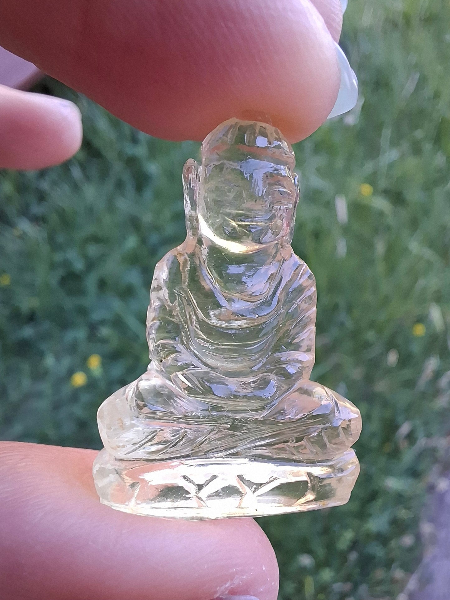 Libyan desert glass BUDDHA Carving, 4.81g, Tektite (LDG B4)