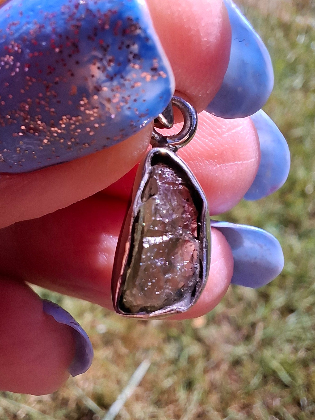 Moldavite Piece, 925 Silver, Tektite (Ref: P90)