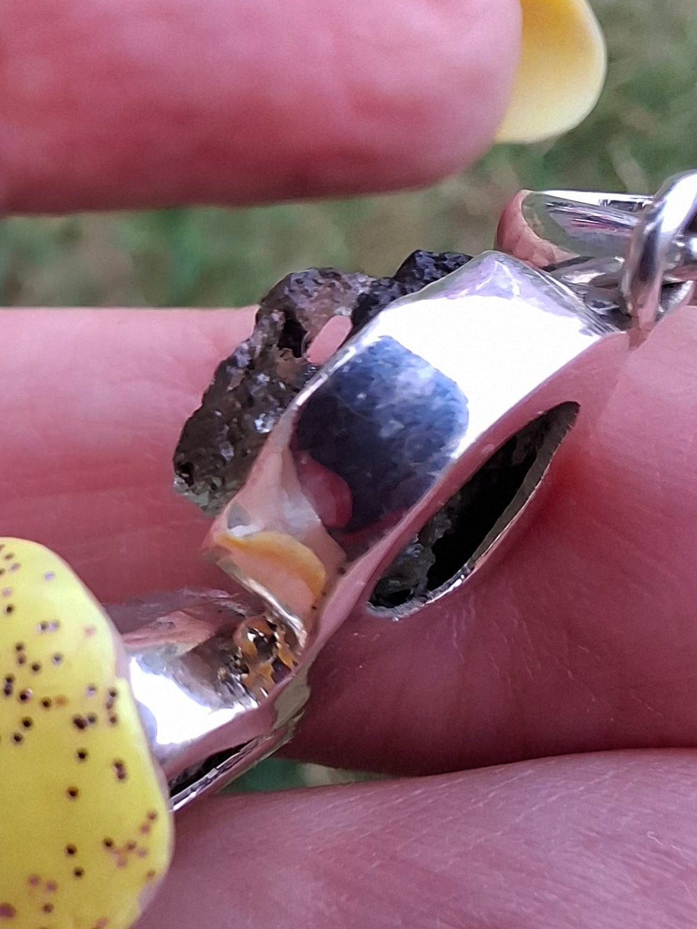 Moldavite & Libyan Desert Glass Pendant, 925 Silver, Tektite (Ref: MLP17)