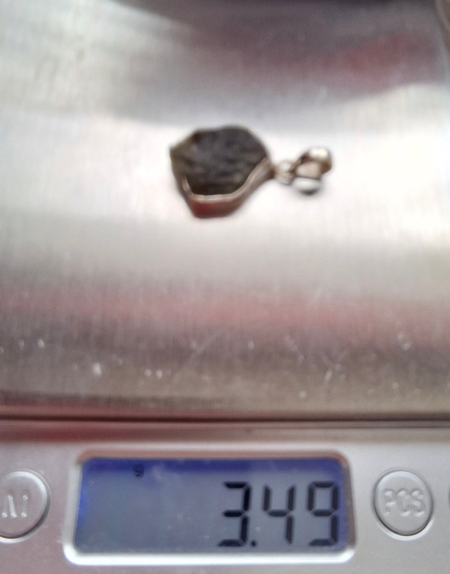 Moldavite Pendant, 925 Silver, Tektite (Ref: P436)