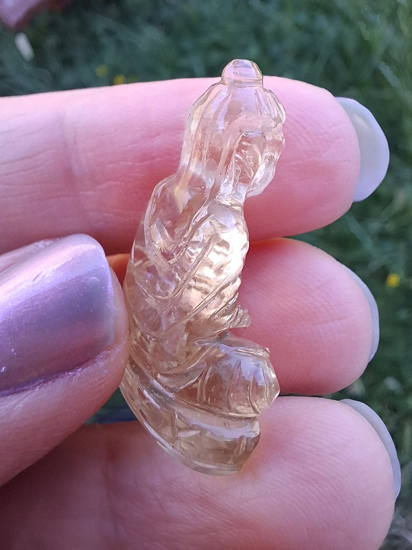 Libyan desert glass BUDDHA Carving, 4.81g, Tektite (LDG B4)