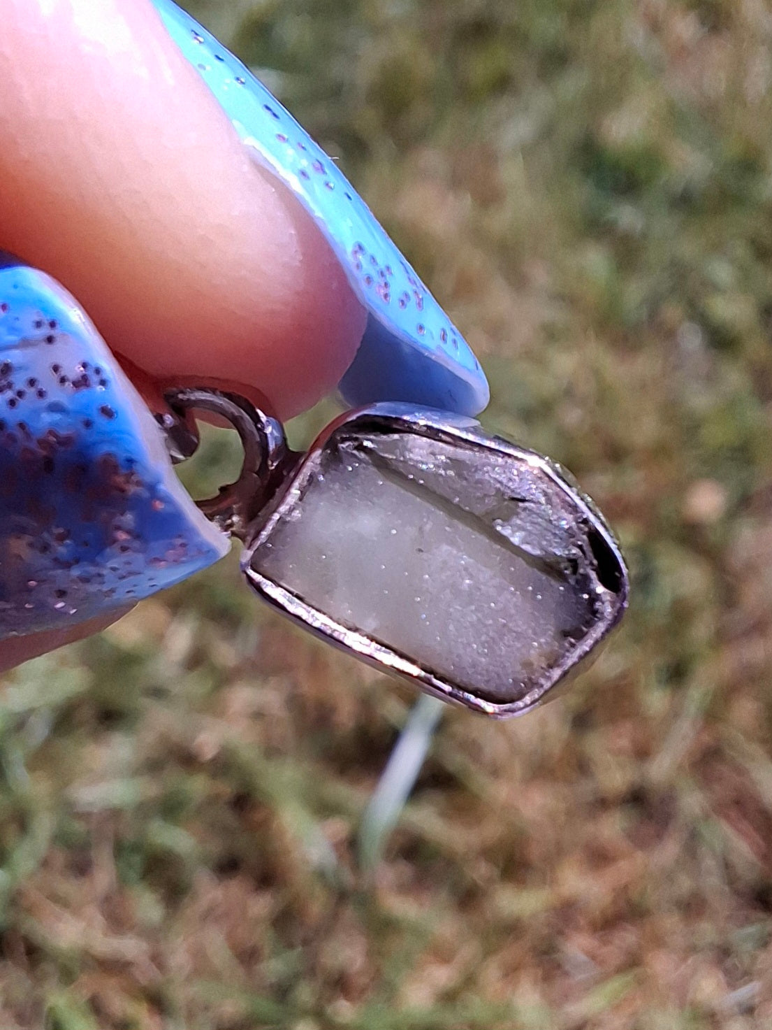 Moldavite Pendant, 925 Silver, Tektite (Ref: P80)