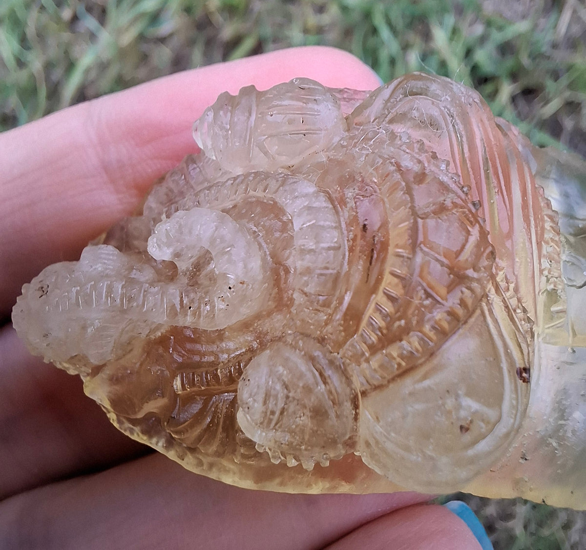 Libyan Desert Glass carving, GANESHA, 26.47g, Tektite (Ref: Ganesha1)