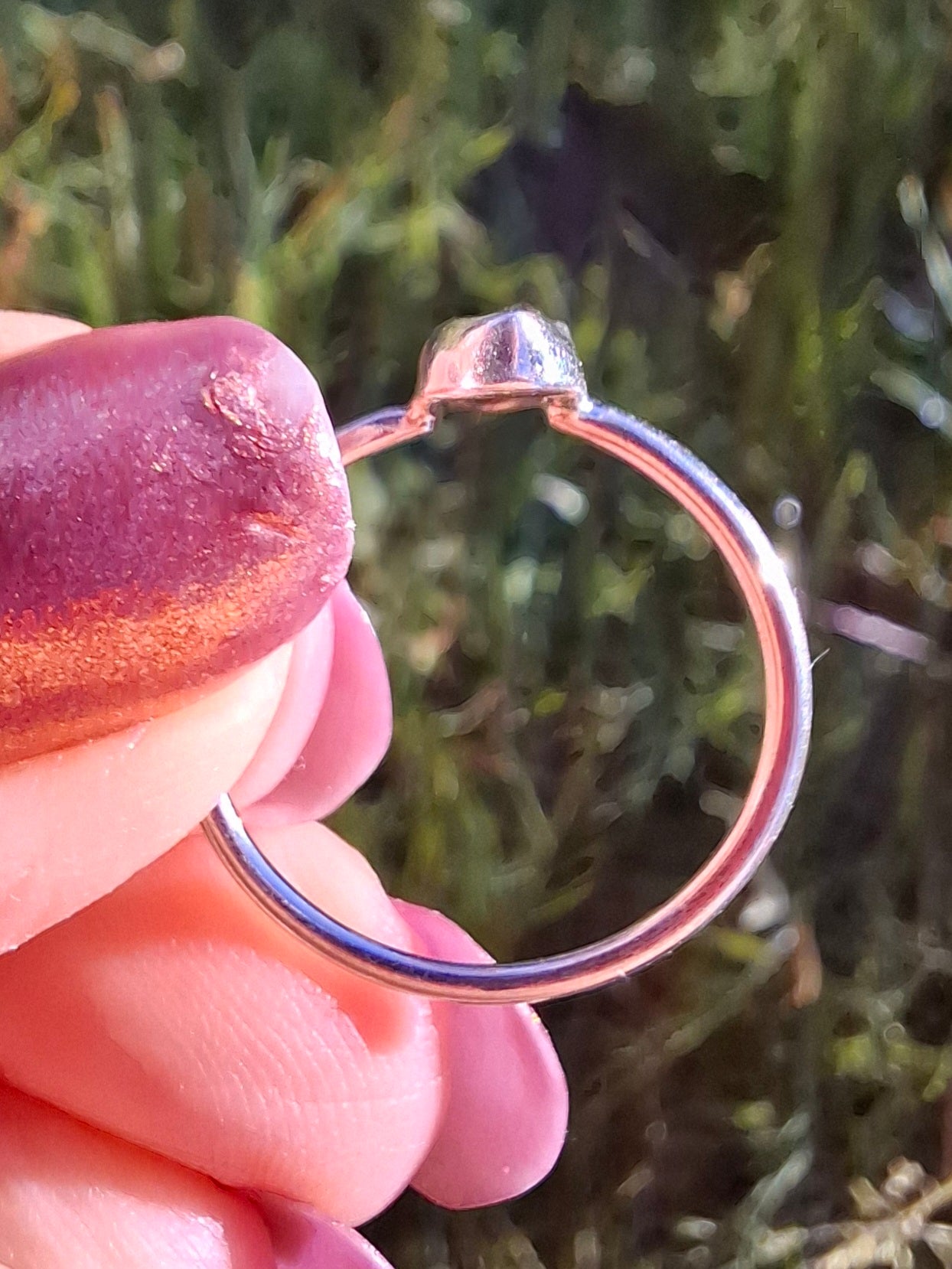Moldavite Ring, size large M/small N, 925 Silver, Tektite (Ref: R39)
