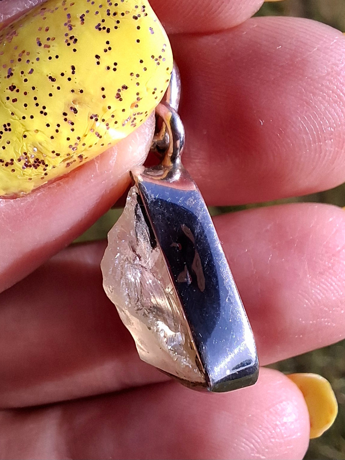Libyan Desert Glass Pendant, 925 Silver, Tektite (Ref: LP101)