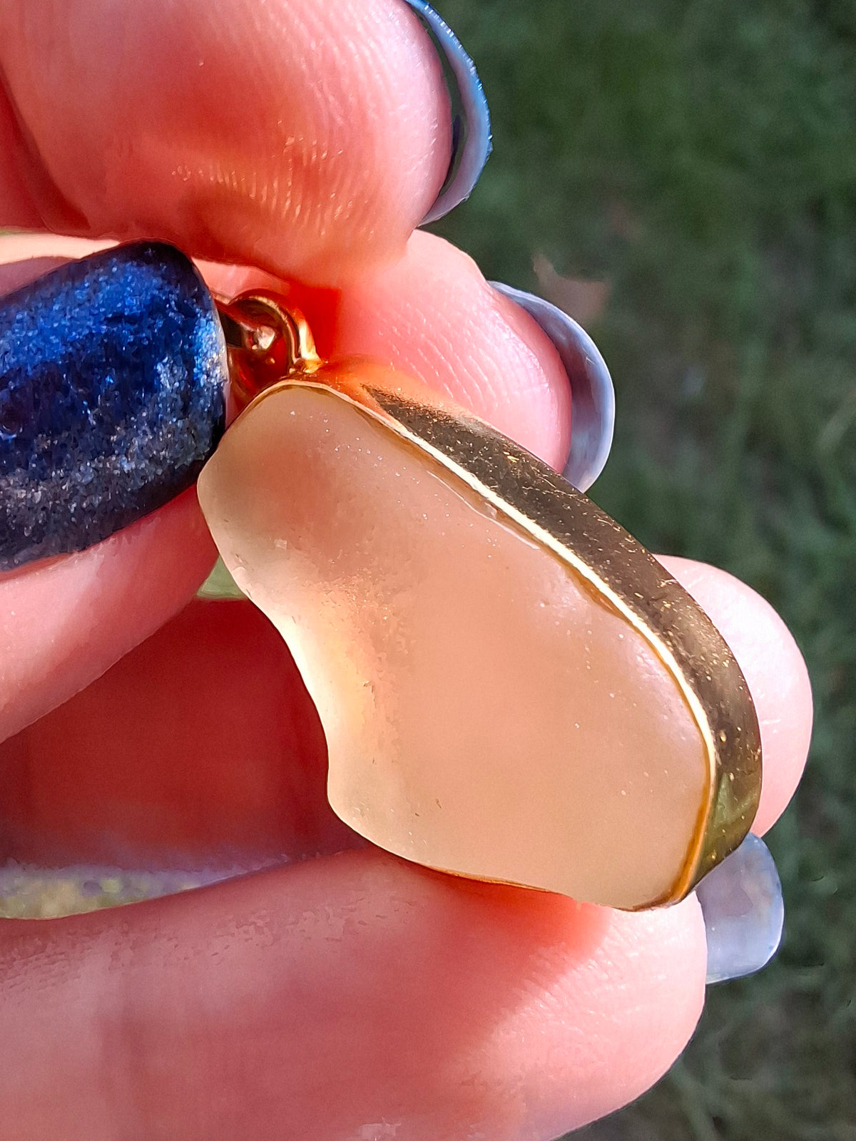 Libyan Desert Glass Pendant, 14K GOLD Plated, Tektite (Ref: LP120)