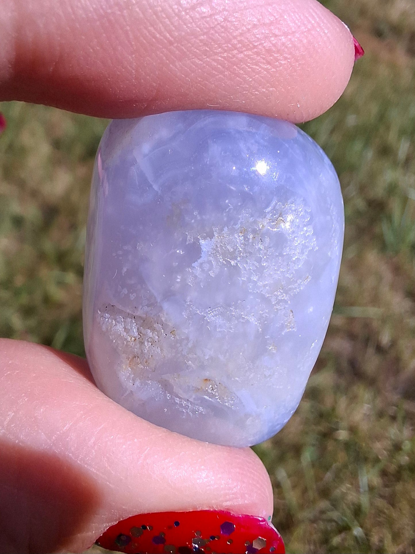 Blue Lace Agate, Tumble Stone, Crystal (Ref: T137)