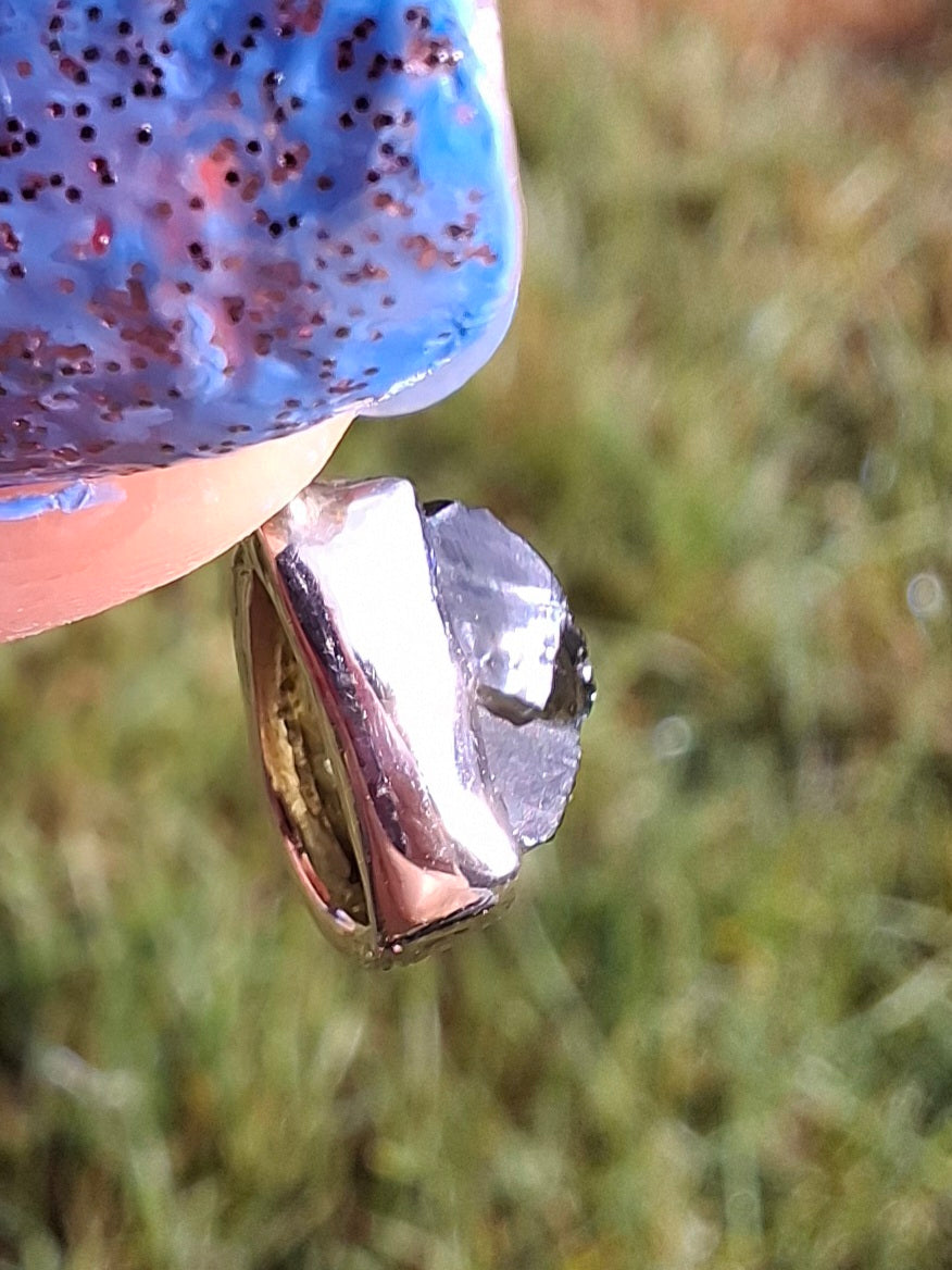 Moldavite Pendant, 925 Silver, Tektite (Ref: P51)