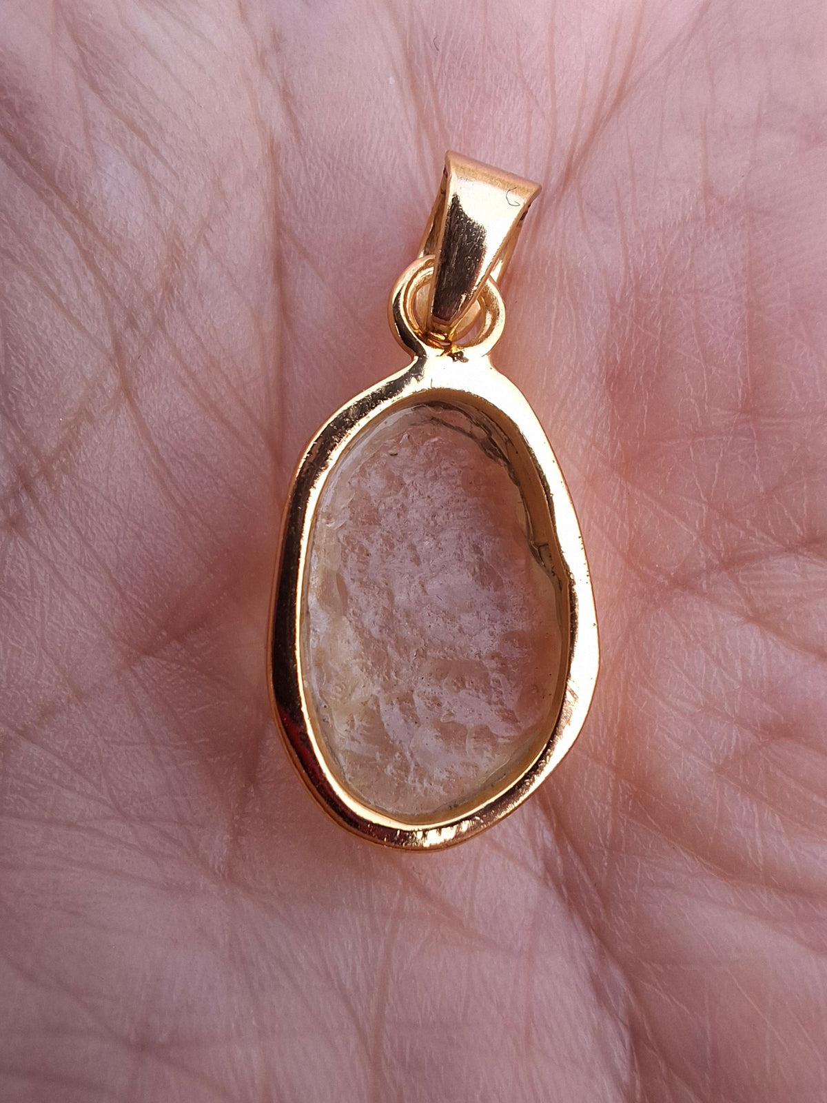 Libyan Desert Glass Pendant, 14K GOLD Plated, Tektite (Ref: LP124)
