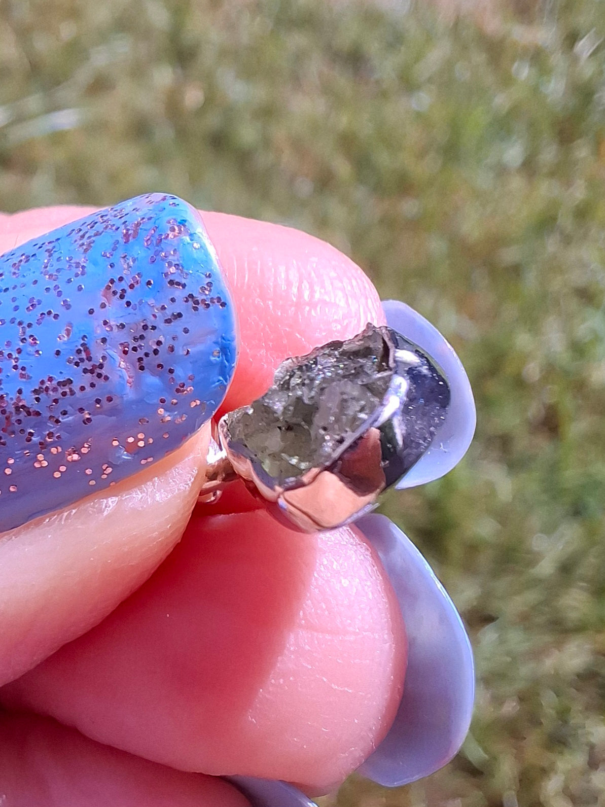 Moldavite Pendant, 925 Silver, Tektite (Ref: P81)