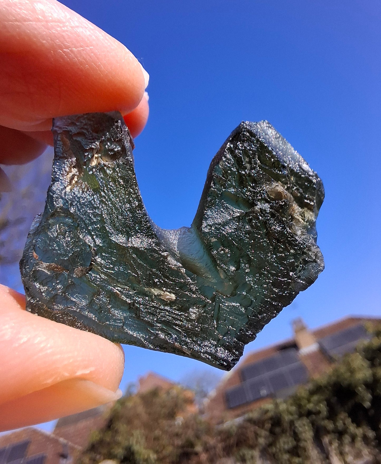 Moldavite Piece, NESMEN, 8.90g, Tektite (Ref: 1374)