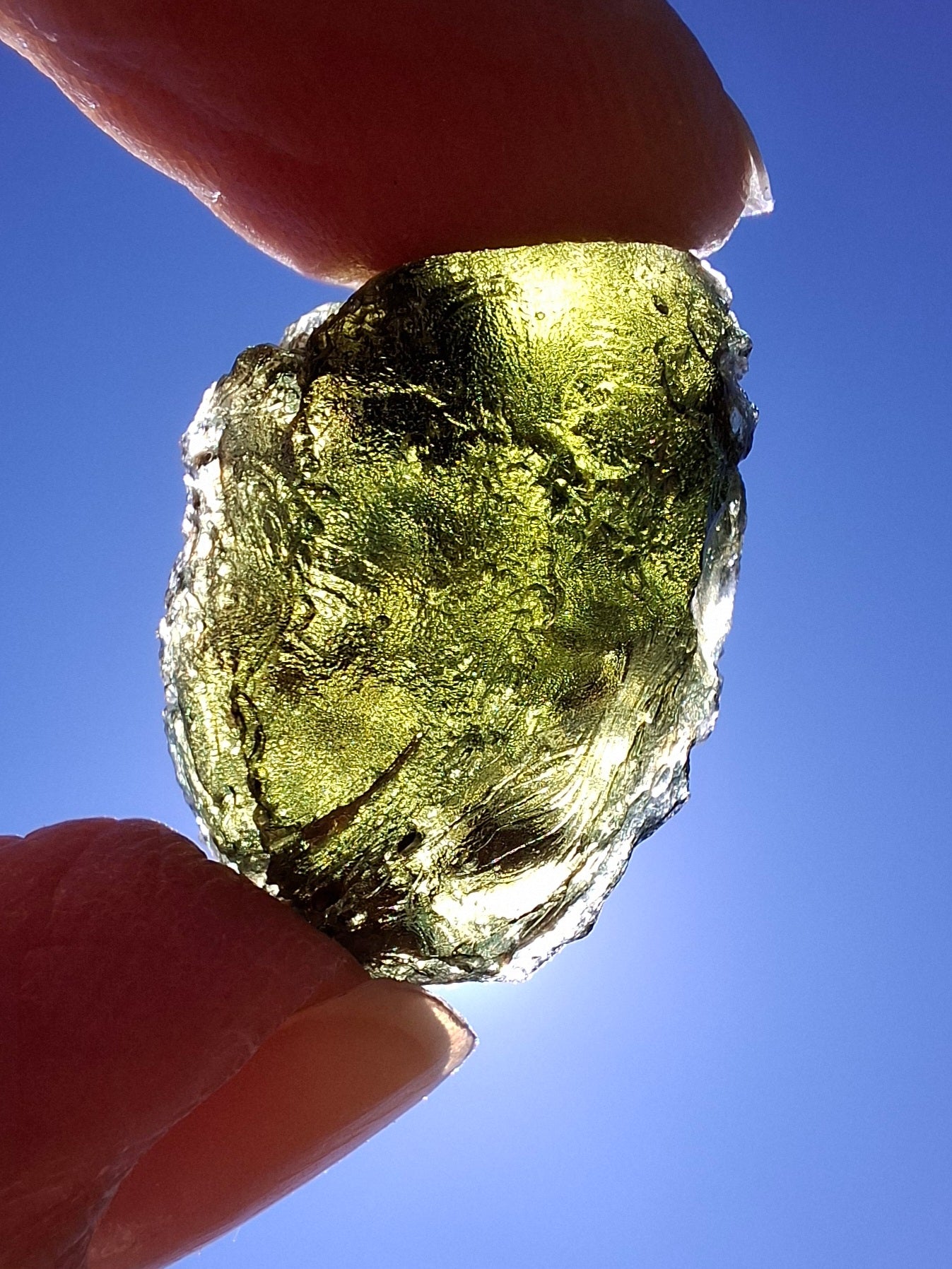 Moldavite Piece, NESMEN, 5.46g, Tektite (Ref: 1373)
