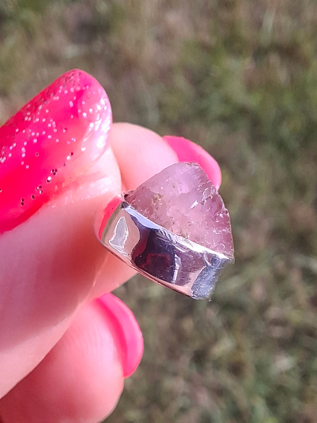 Pink Tourmaline Pendant, 925 Silver, Crystal (Ref: PT90)