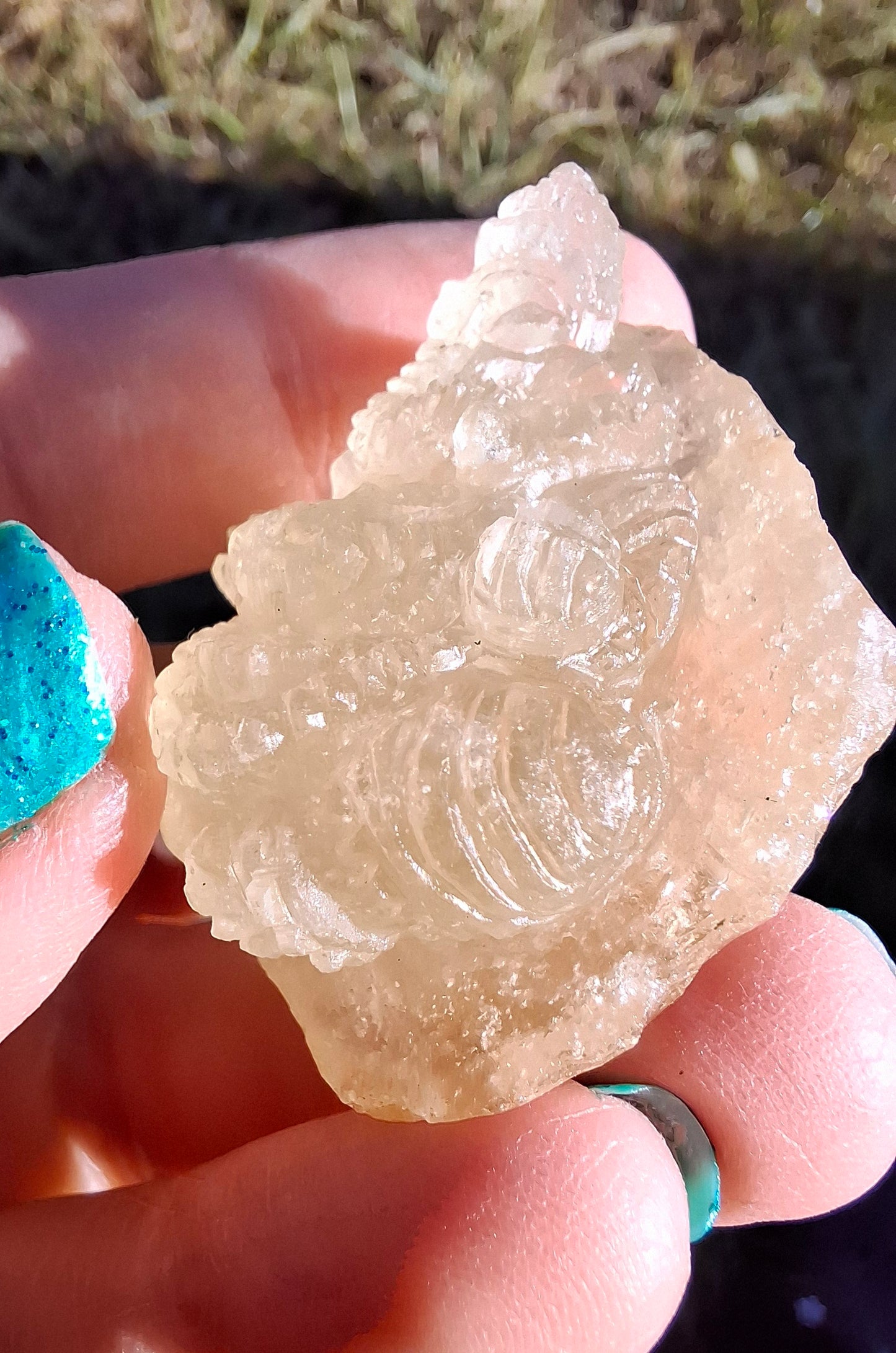 Libyan Desert Glass GANESHA carving, 20.76g, Tektite (Ref: Ganesha4)