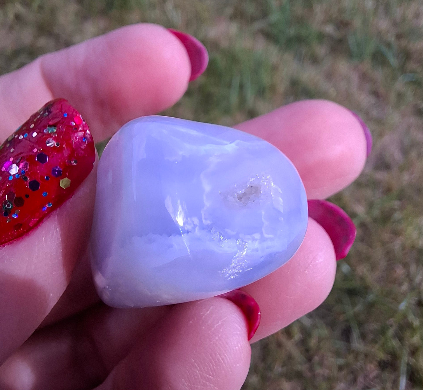 Blue Lace Agate, Tumble Stone, Crystal (Ref: T144)