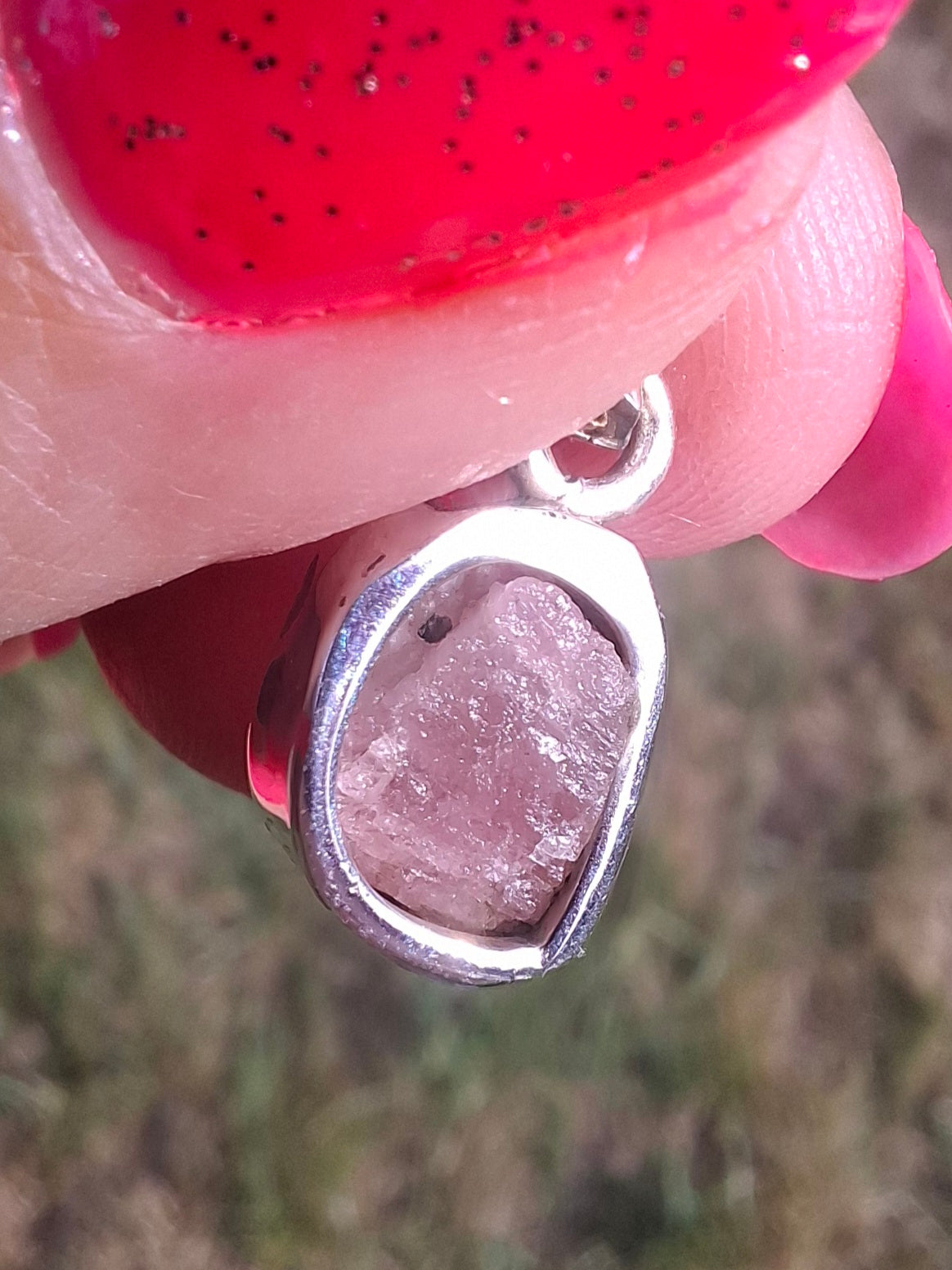 Pink Tourmaline Pendant, 925 Silver, Crystal (Ref: PT82)