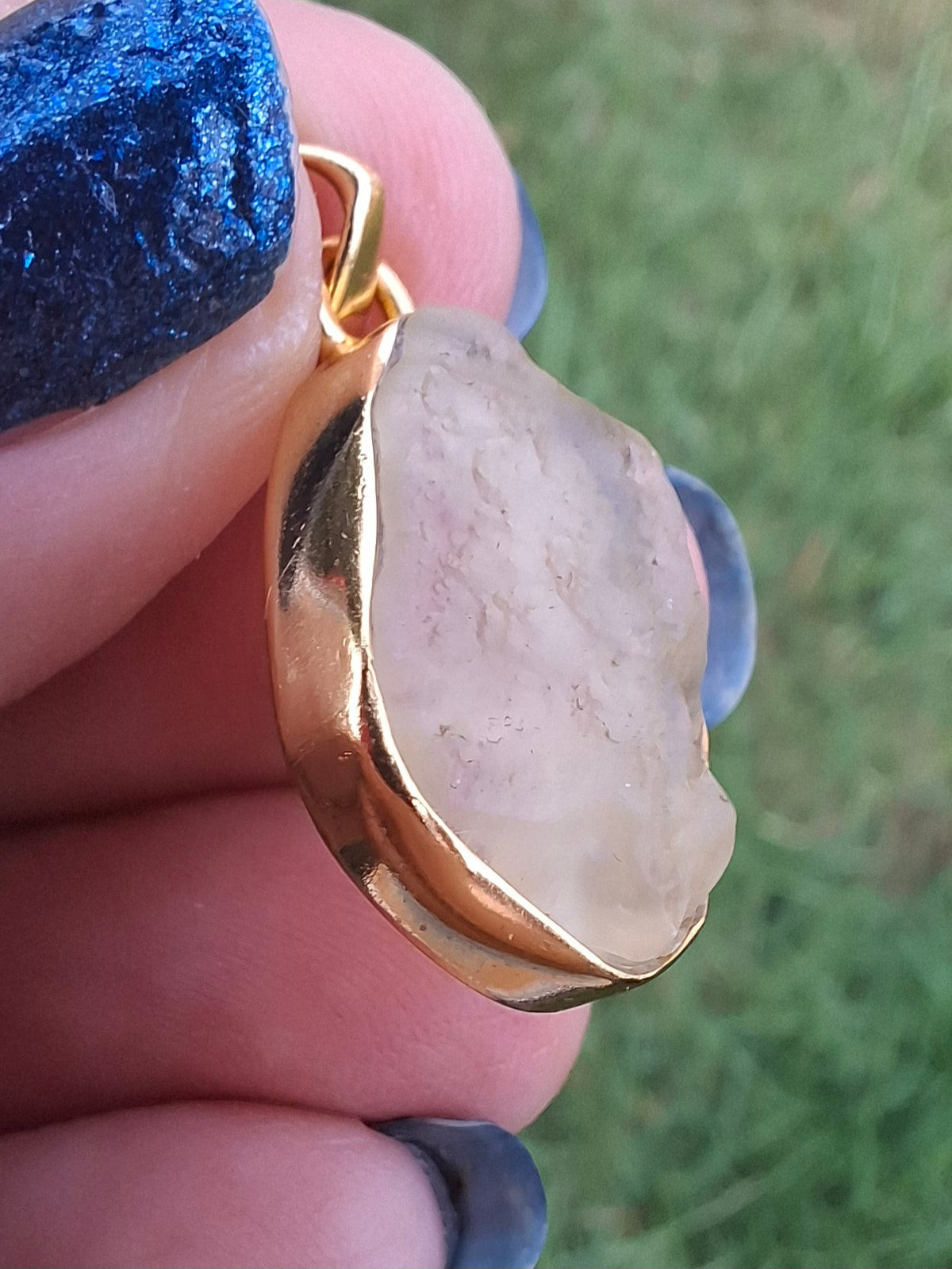 Libyan Desert Glass Pendant, 14K GOLD Plated, Tektite (Ref: LP124)