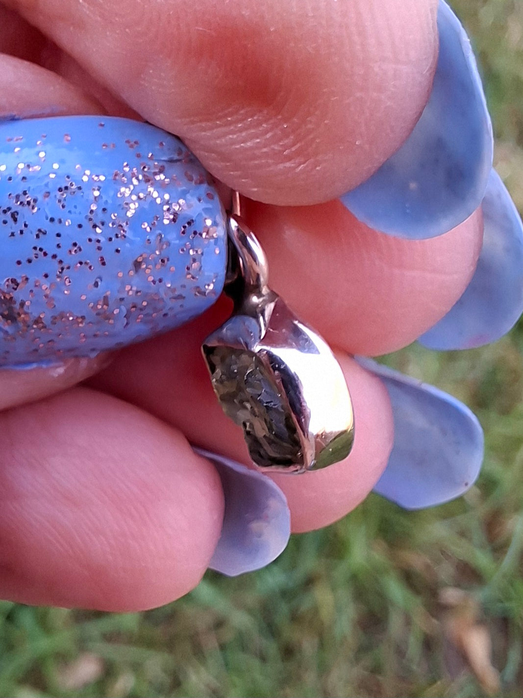 Moldavite Pendant, 925 Silver, Tektite (Ref: P53)