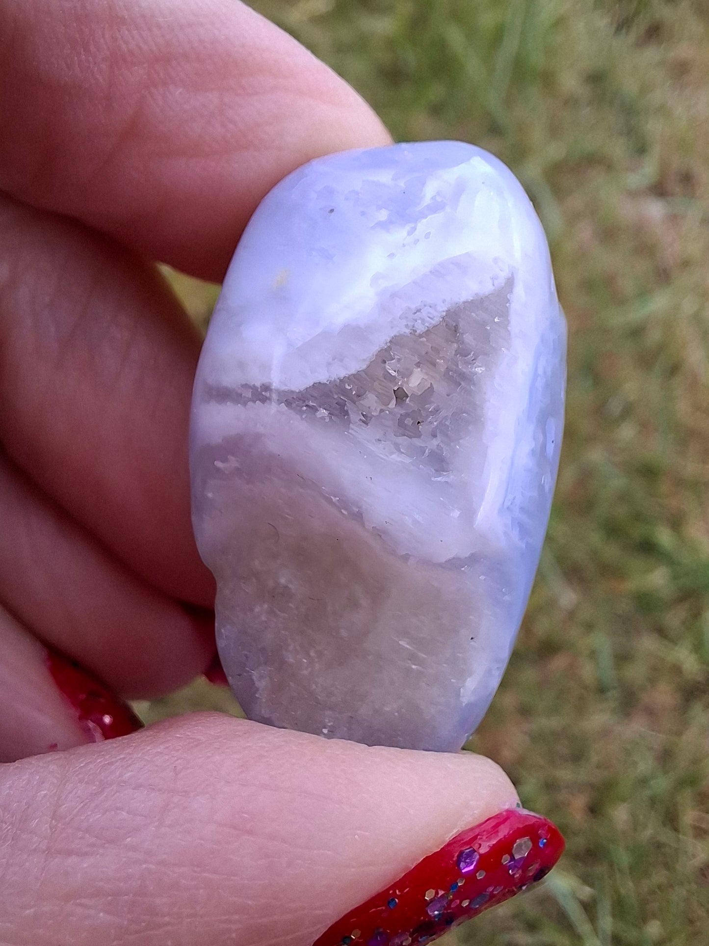 Blue Lace Agate, Tumble Stone, Crystal (Ref: T143)