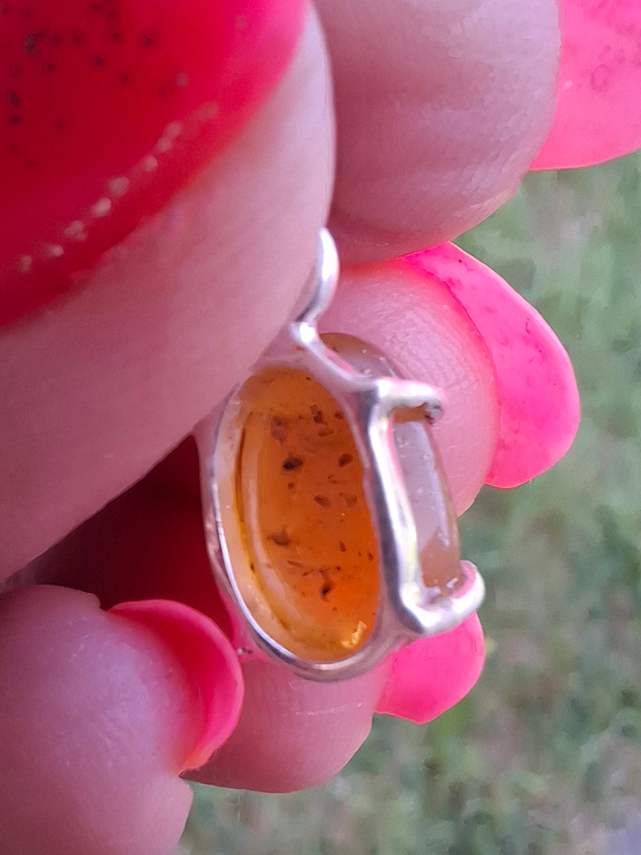 Baltic Amber Pendant, 925 Silver, Fossil (Ref: AP24)