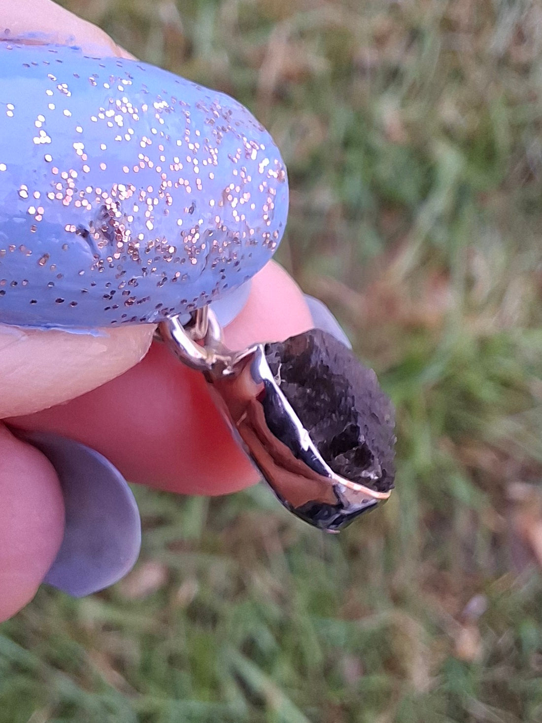 Moldavite Pendant, 925 Silver, Tektite (Ref: P58)
