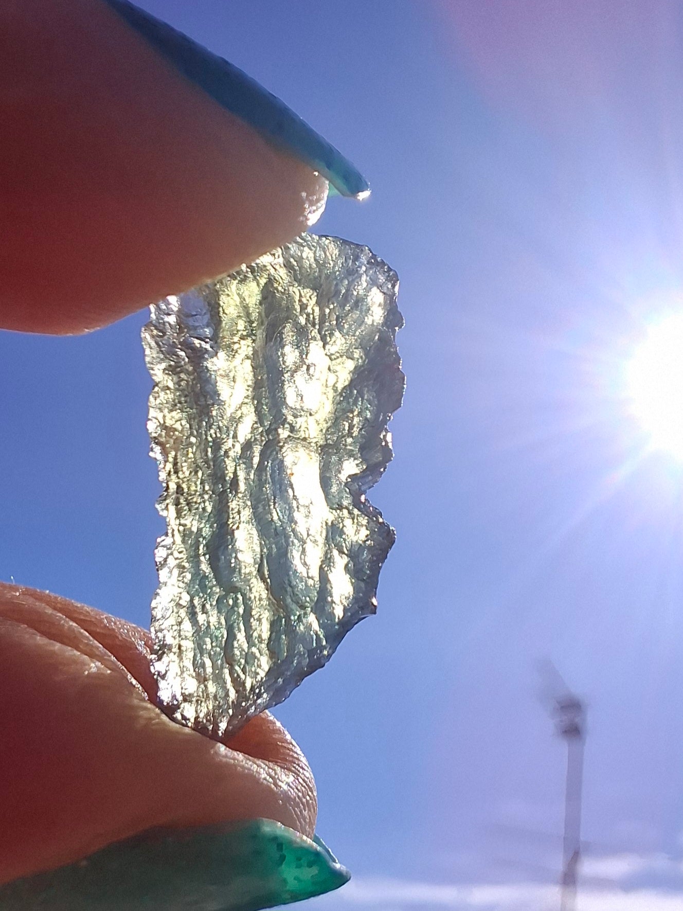Moldavite Piece, 0.84g, Tektite (Ref: 1418)