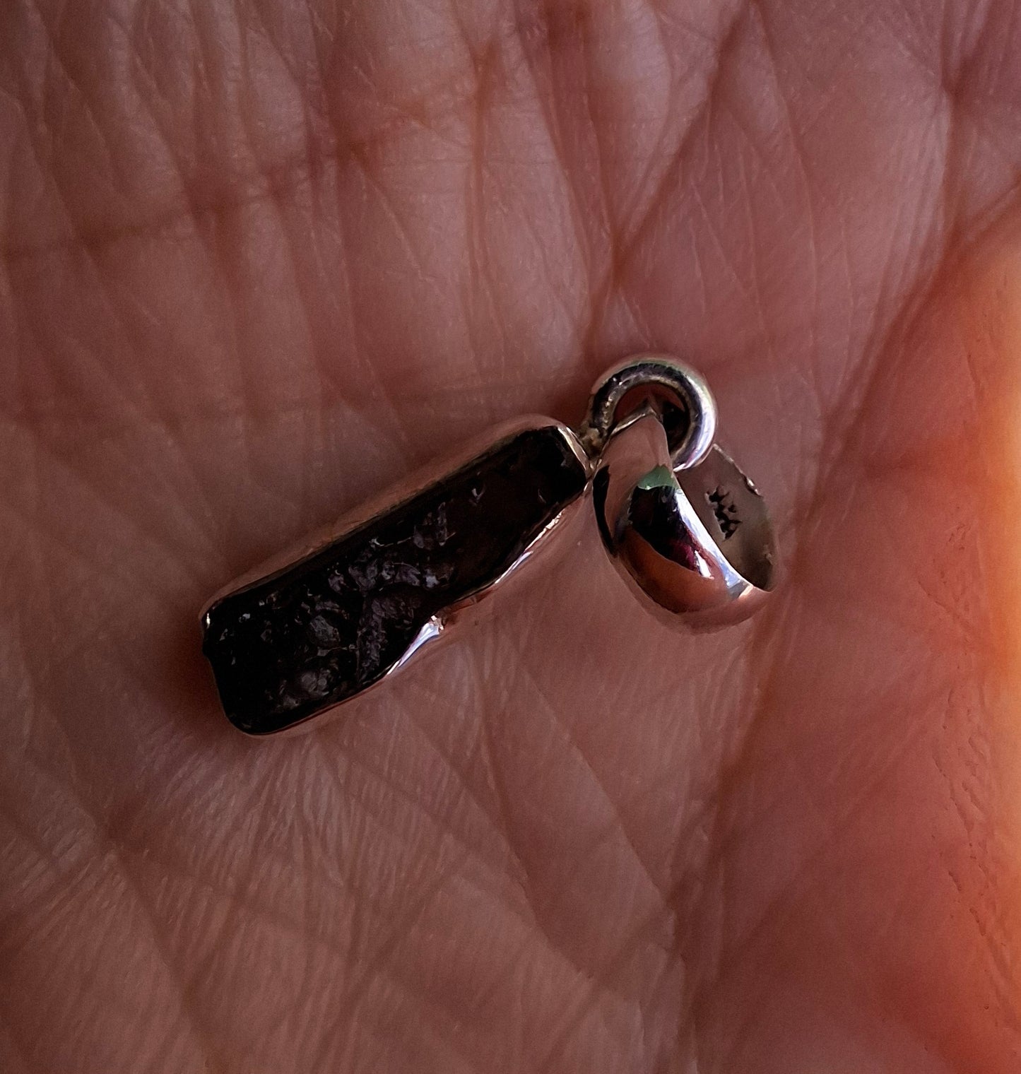 Moldavite Pendant, 925 Silver, Tektite (Ref: P77)