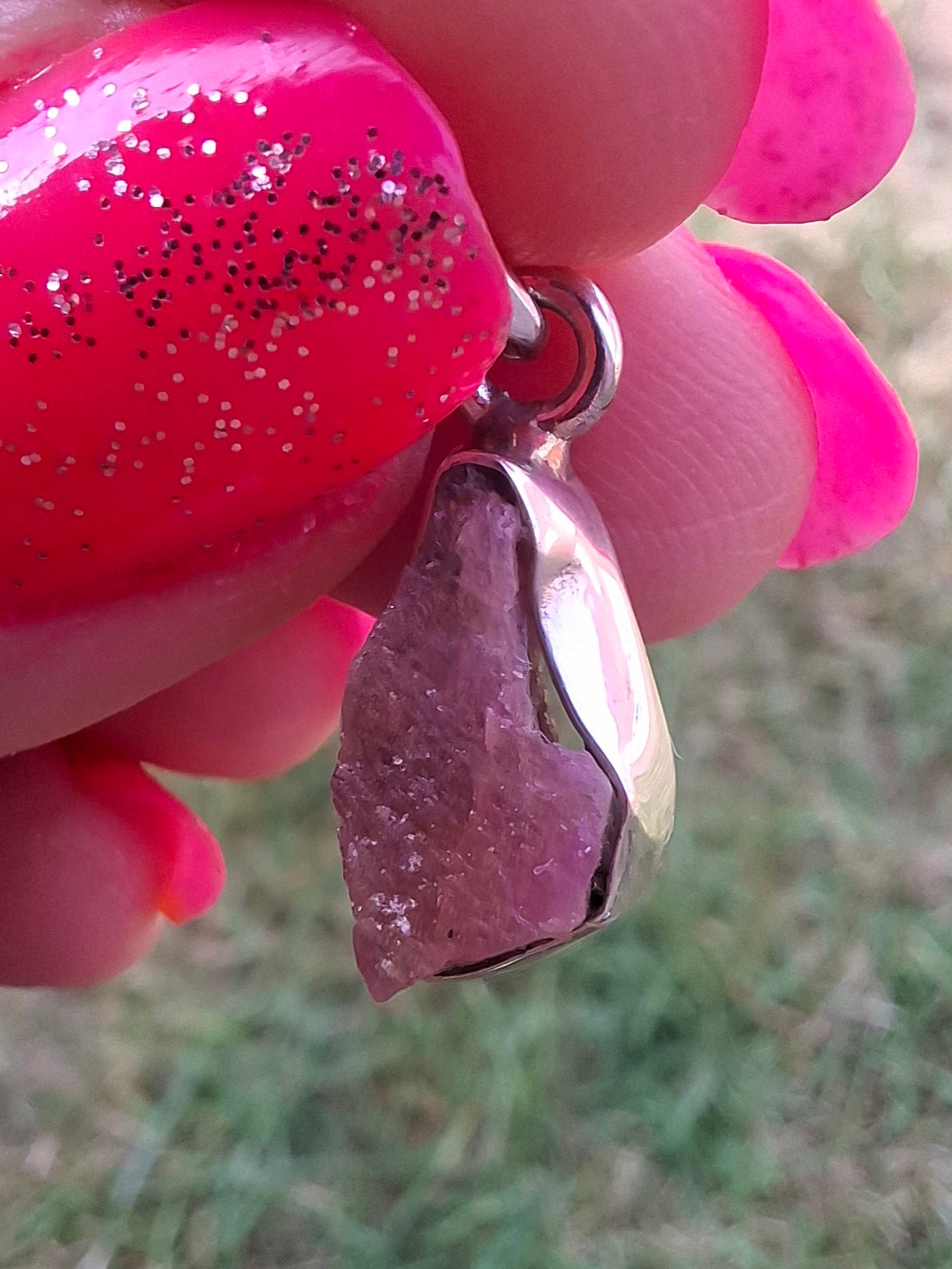 Pink Tourmaline Pendant, 925 Silver, Crystal (Ref: PT95)