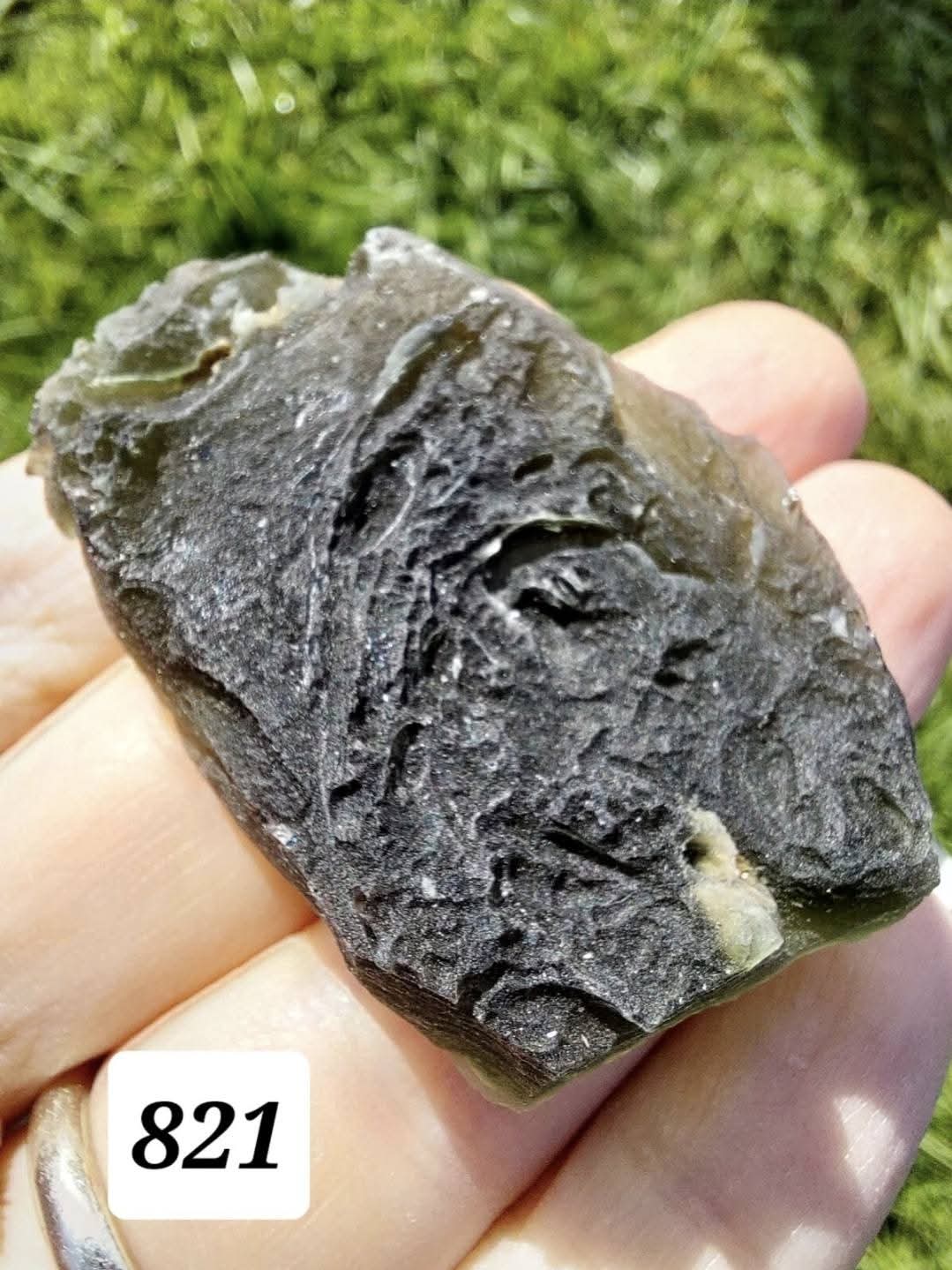 Moldavite Piece, VELVET HURKA, 24.48g, Tektite (Ref: 829)