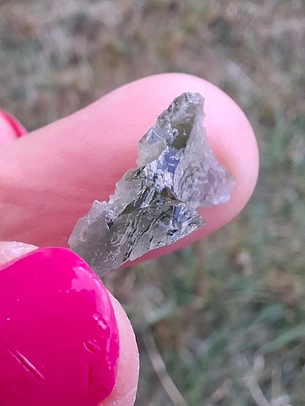Moldavite Piece, SNOWFLAKE, FROSTED, BRUSNA, 0.92g, Tektite (Ref: 1499)