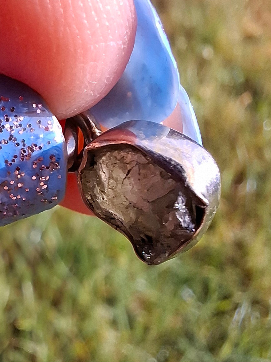 Moldavite Pendant, 925 Silver, Tektite (Ref: P49)