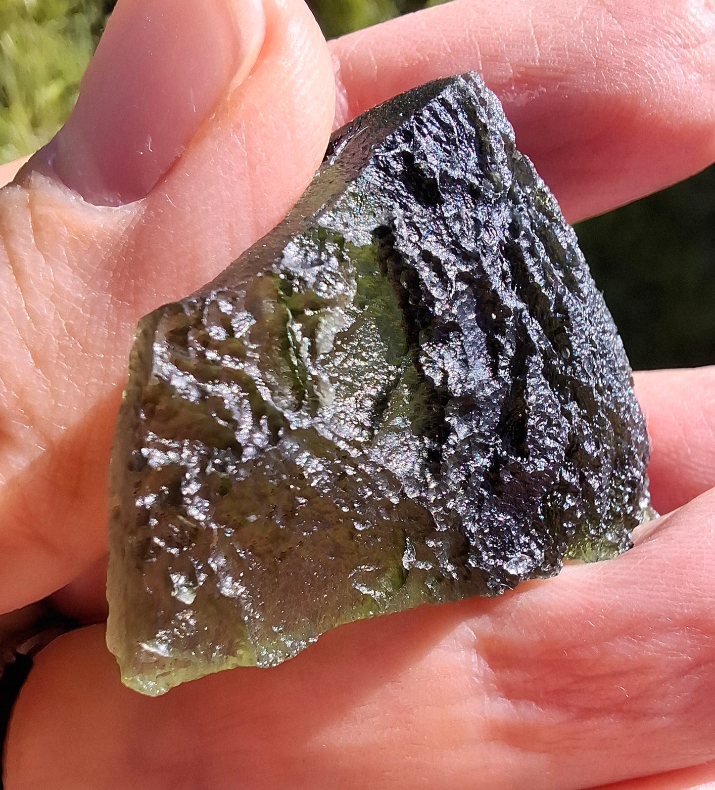 Moldavite Piece, SLAVCE, 13.52g, Tektite (Ref: 1178)