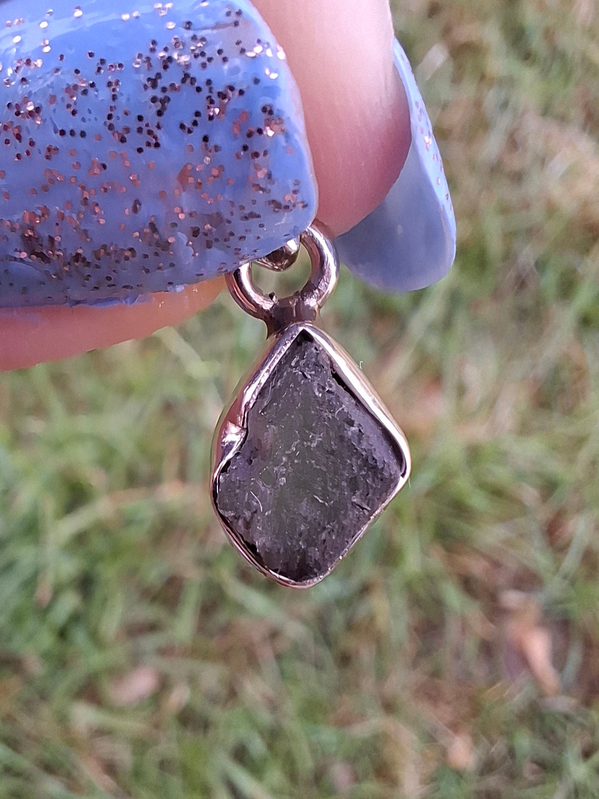 Moldavite Pendant, 925 Silver, Tektite (Ref: P60)