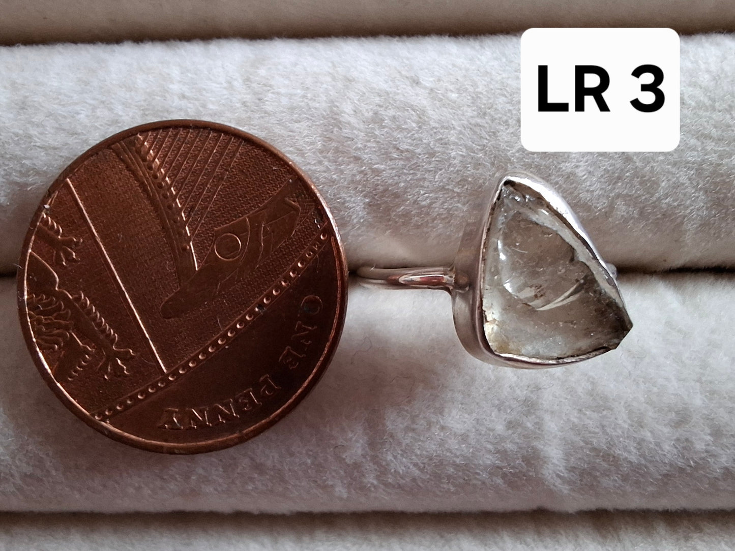 Libyan Desert Glass Ring, size large G, 925 Silver, Tektite (Ref: LR3)