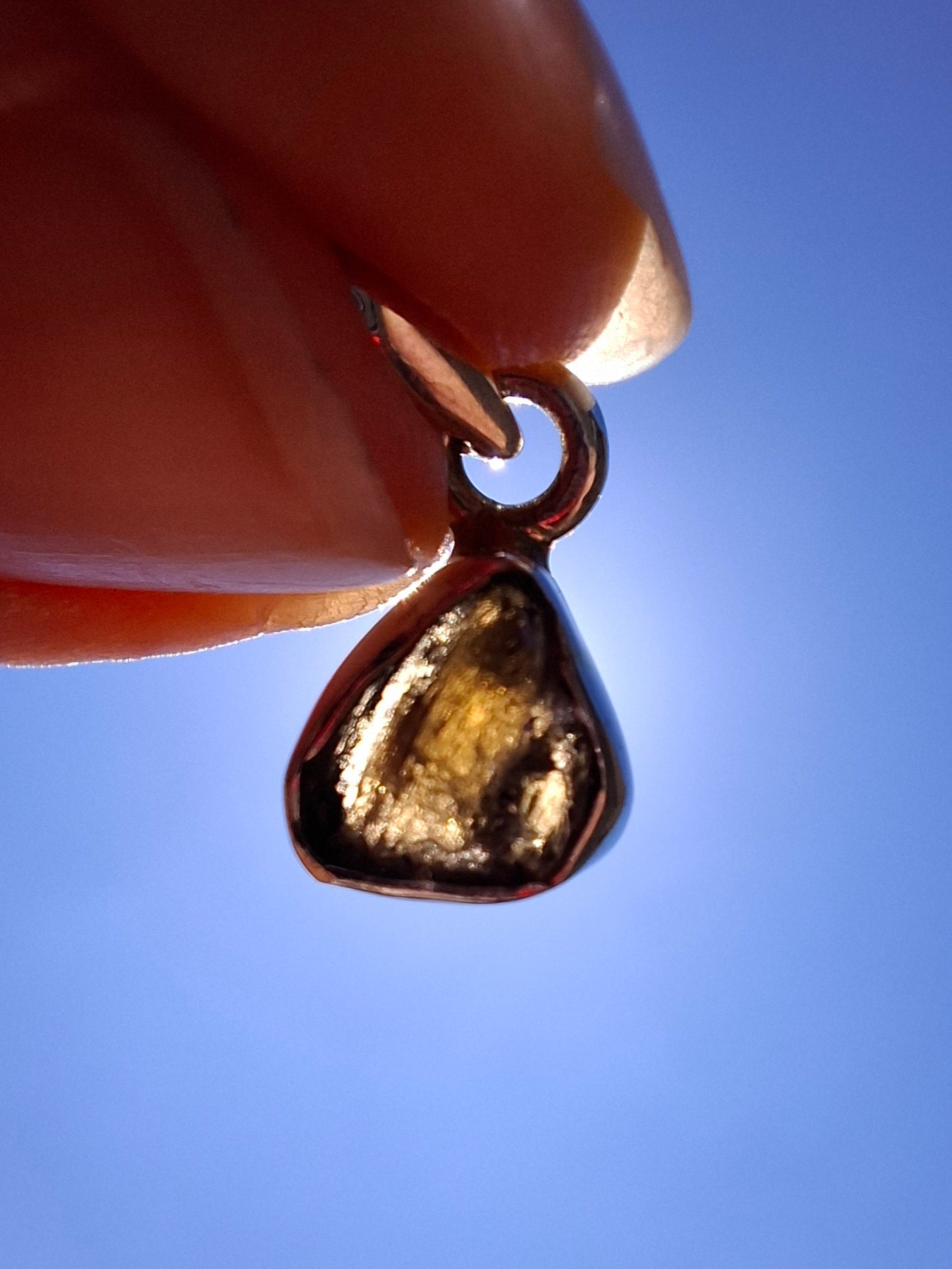 Moldavite Pendant, 925 Silver, Tektite (Ref: P57)