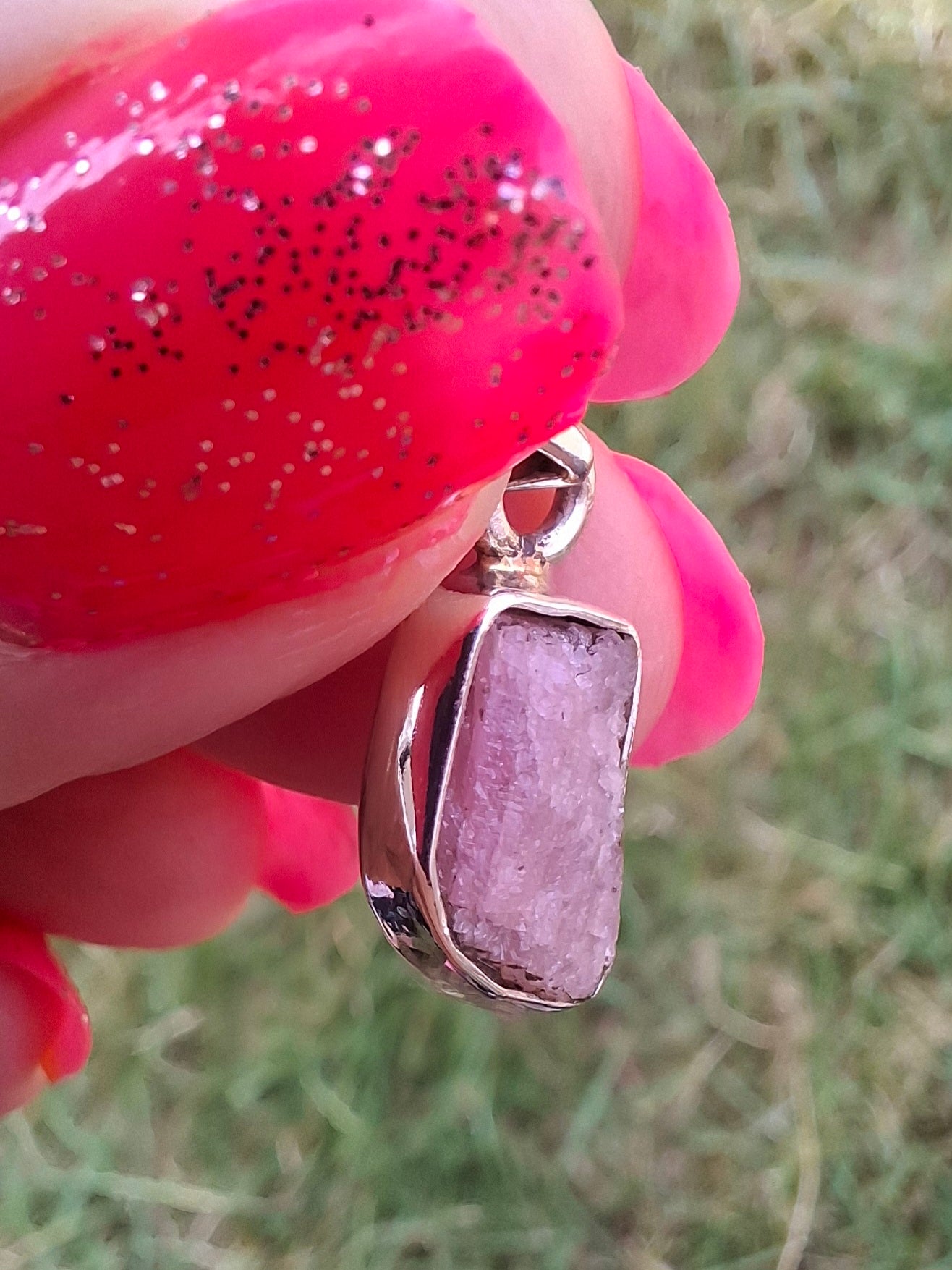 Pink Tourmaline Pendant, 925 Silver, Crystal (Ref: PT41)