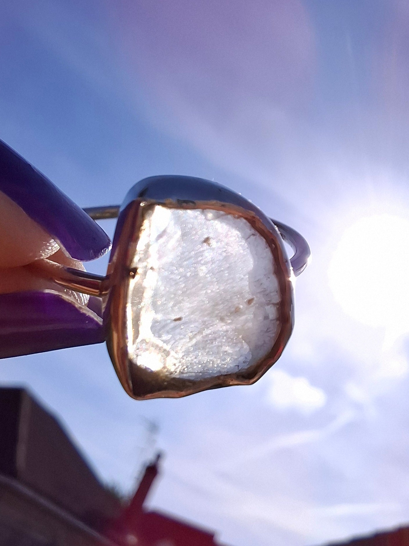 Libyan Desert Glass Ring, size large U, 925 Silver, Tektite (Ref: LR53)