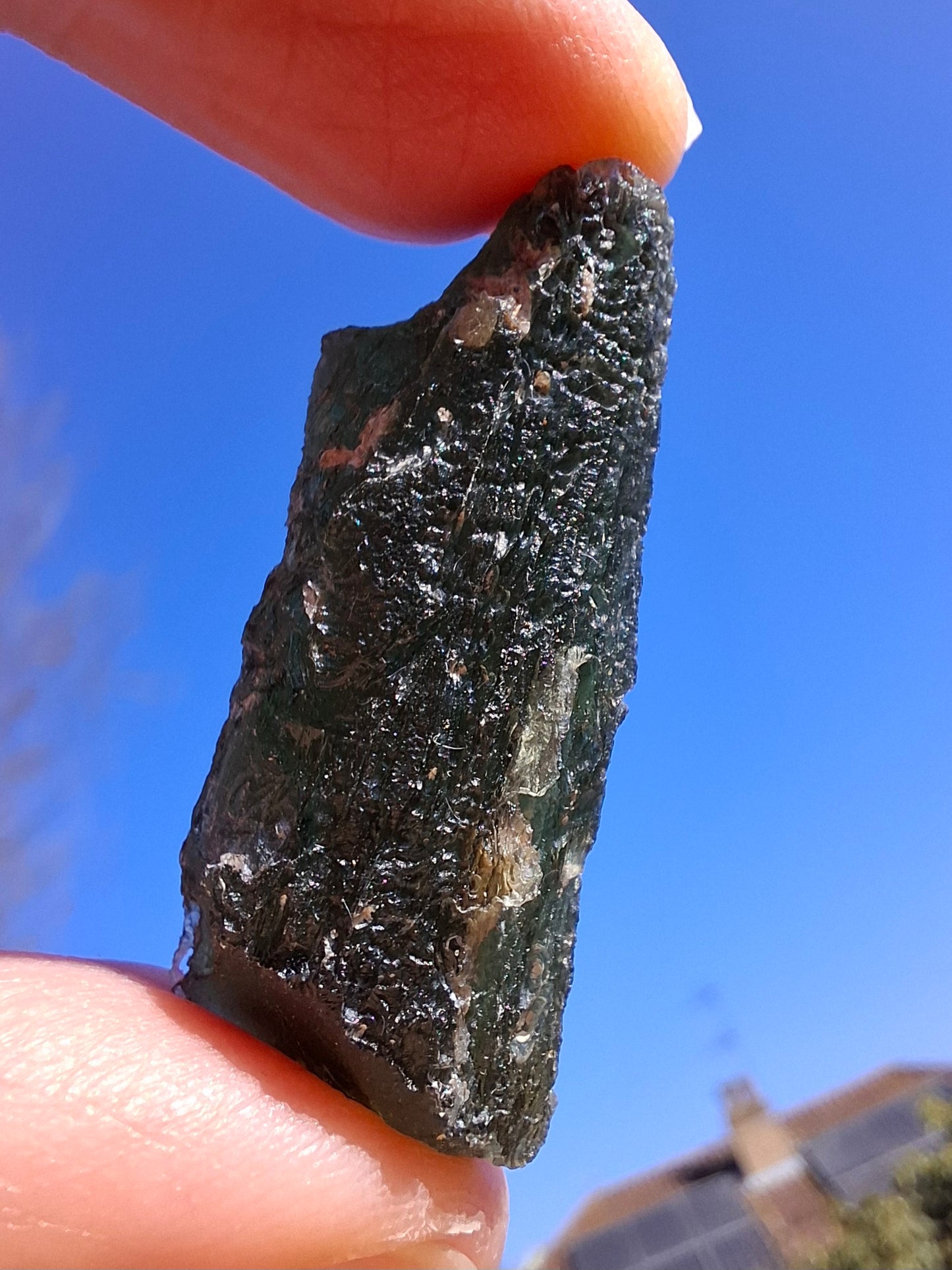 Moldavite Piece, NESMEN, 8.47g, Tektite (Ref: 1372)