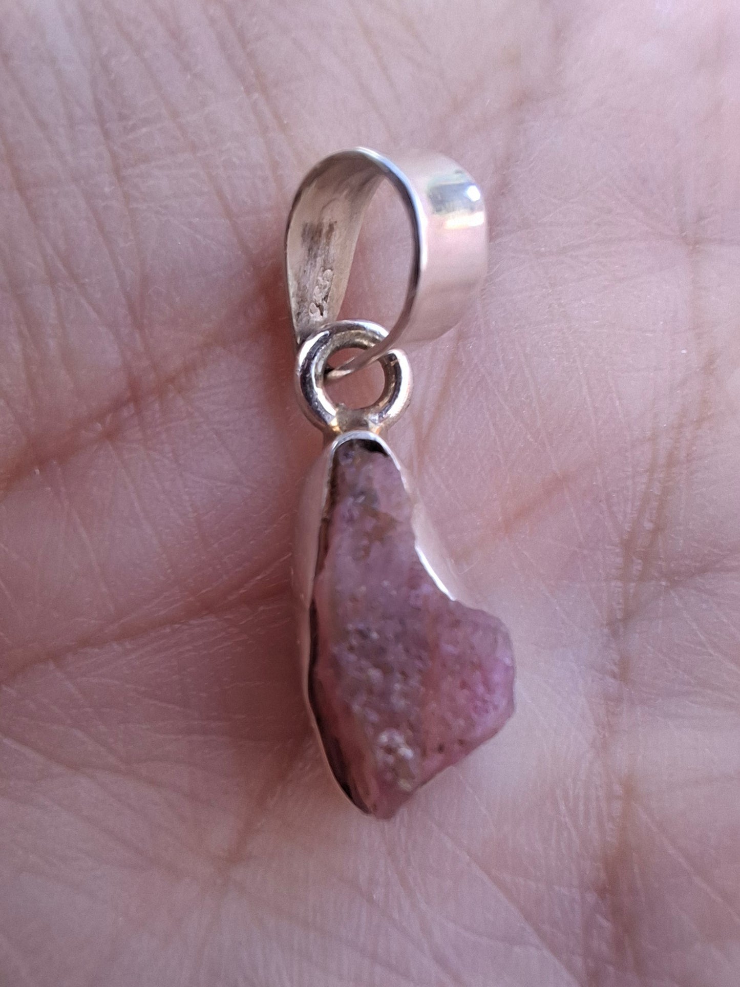 Pink Tourmaline Pendant, 925 Silver, Crystal (Ref: PT95)