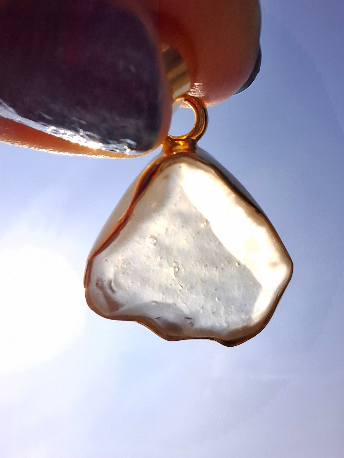 Libyan Desert Glass Pendant, 14K GOLD Plated, Tektite (Ref: LP125)