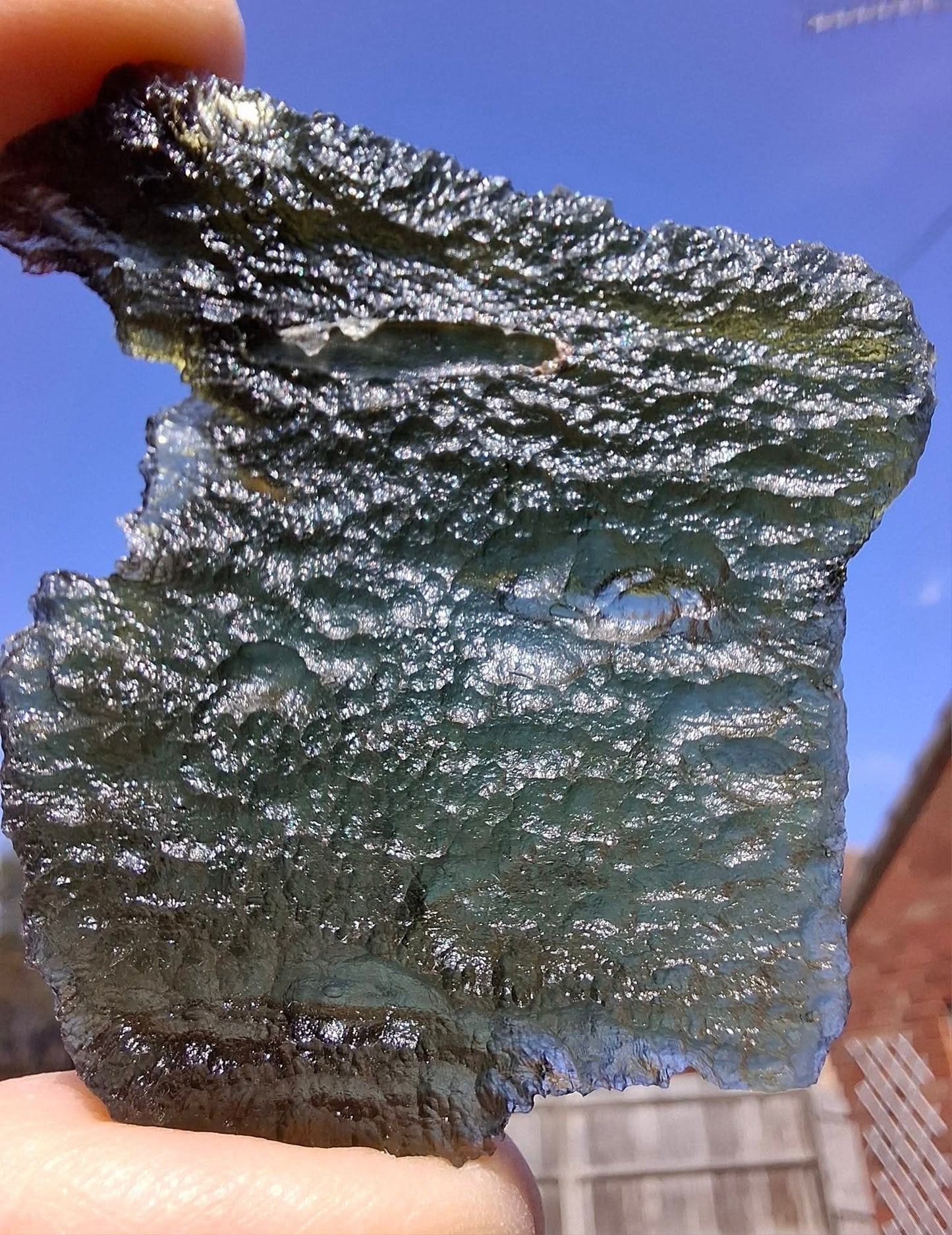 Moldavite Piece, ANGEL CHIME, CHLUM MAROUSKOVO POLE, 23.61g, Tektite (Ref: 1165)
