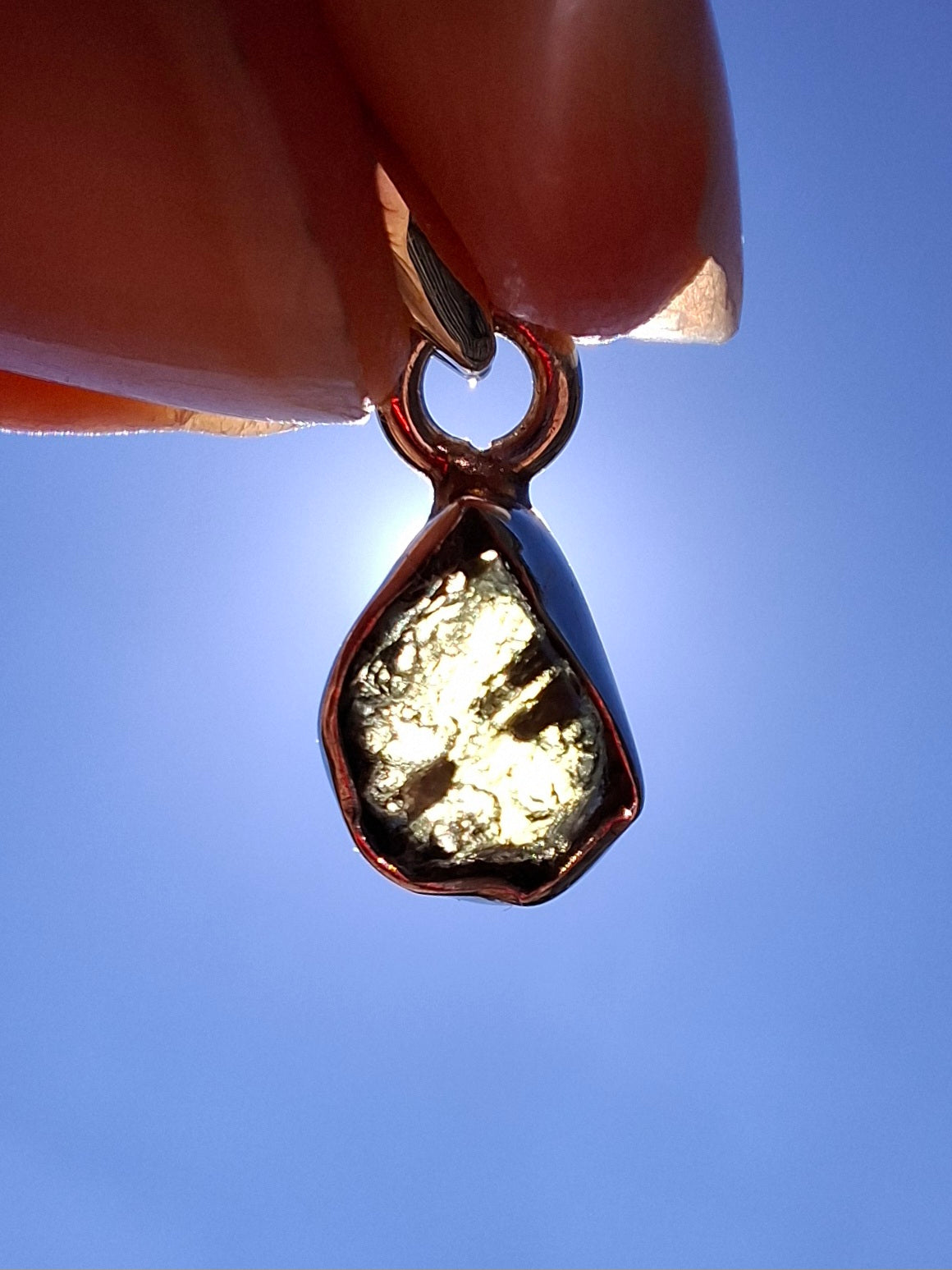 Moldavite Pendant, 925 Silver, Tektite (Ref: P62)