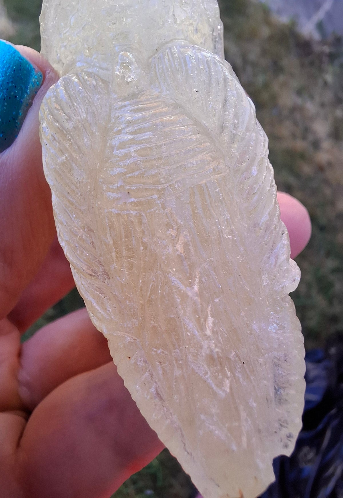 Libyan Desert Glass DRAGON HEAD Carving, 75.84g, Tektite (Ref: Dragon1)