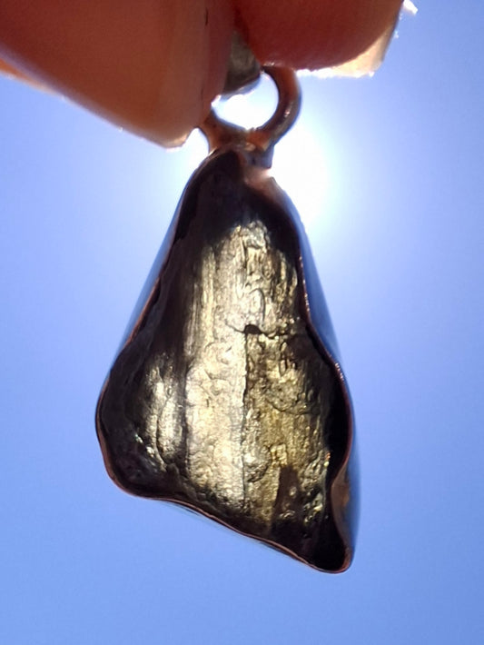 Moldavite Pendant, 925 Silver, Tektite (Ref: P8)