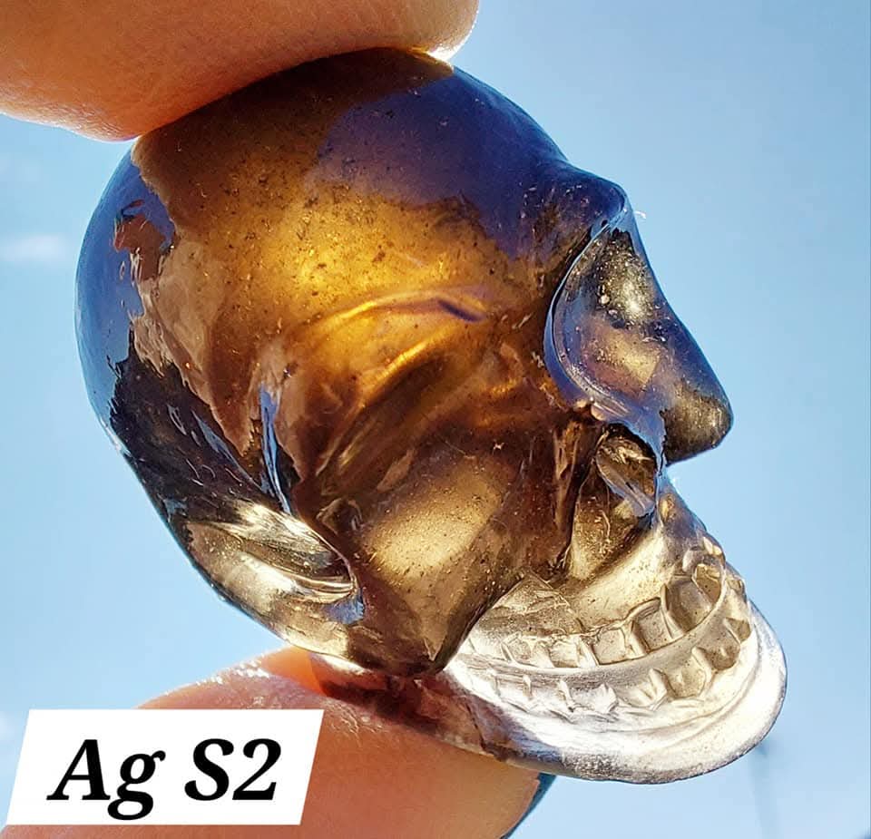 Agni Manitite SKULL Carving, Crystal (Ref: Ag S2)