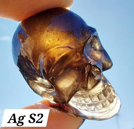 Agni Manitite SKULL Carving, Crystal (Ref: Ag S2)