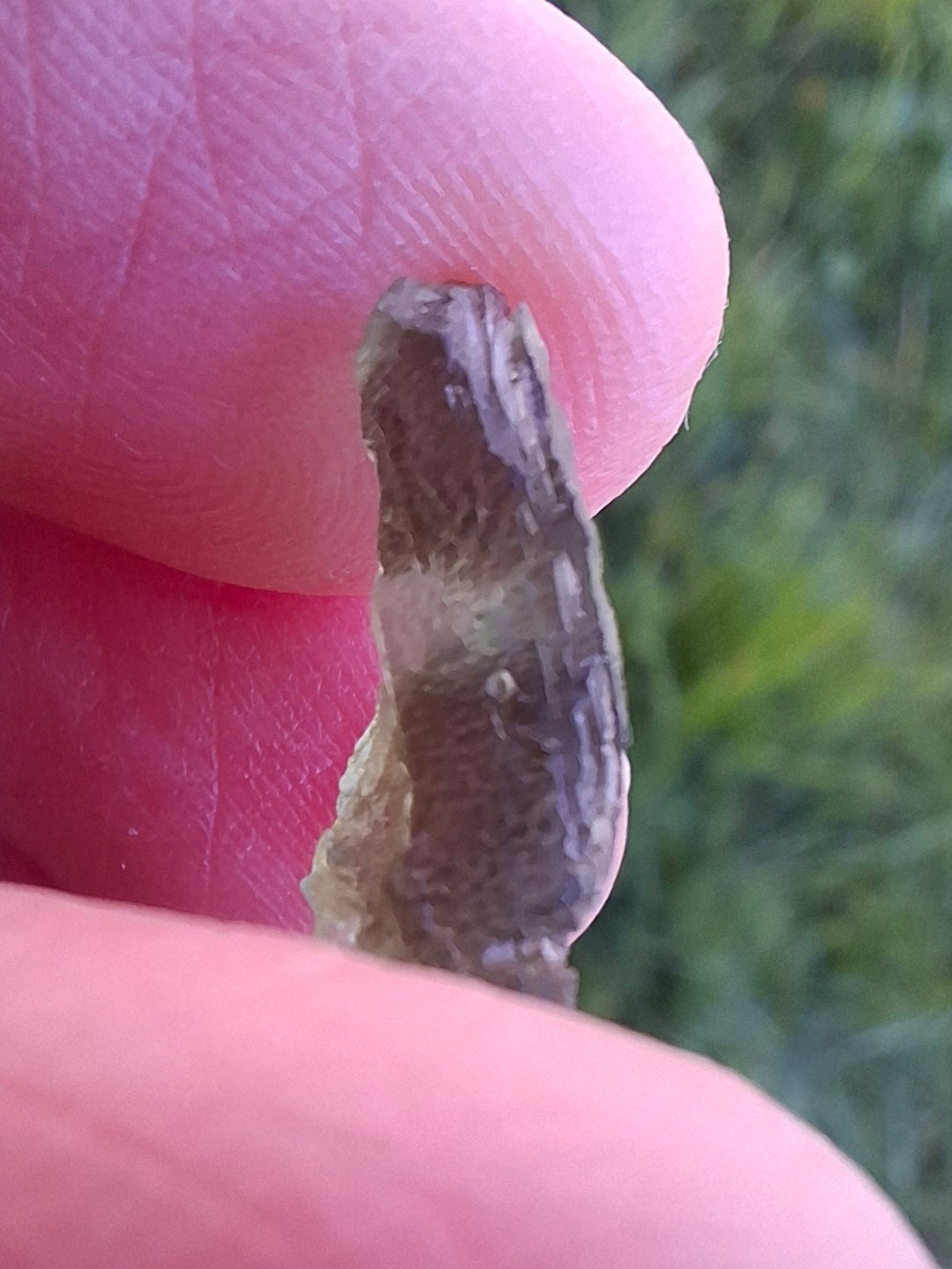 DRILLED, Moldavite Piece, 0.75g, Tektite (Ref: D23)